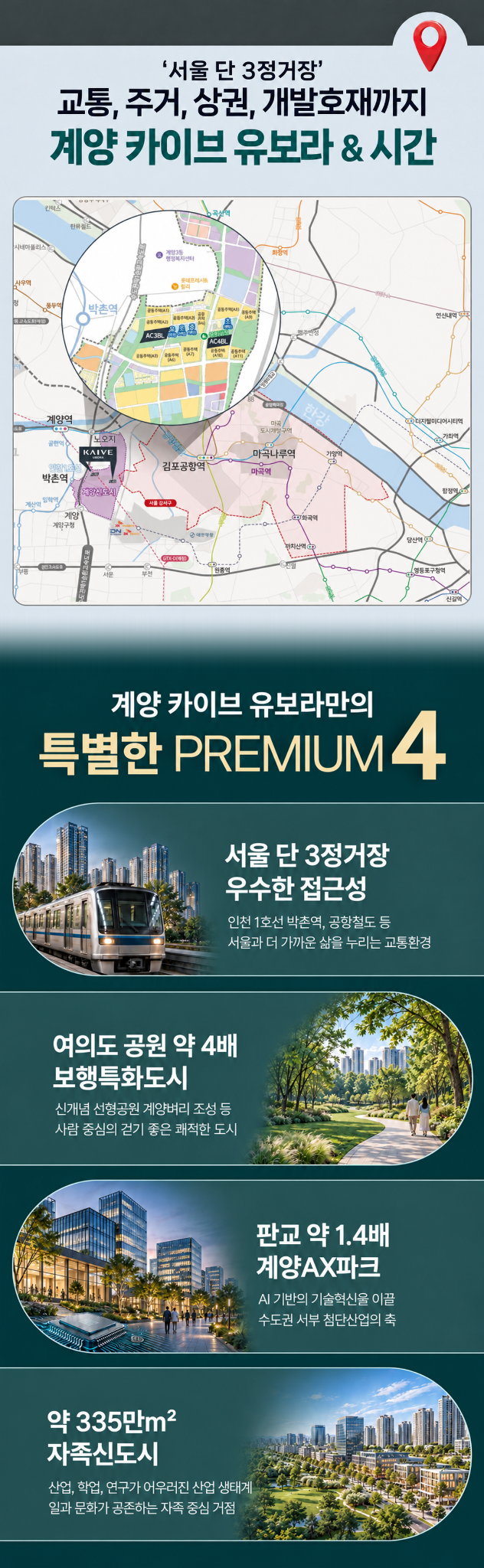 계양 카이브 유보라와 시간 입지지도 및 프리미엄 안내
